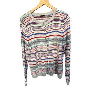 Talbots Womens‎ Striped Cardigan Sweater L
